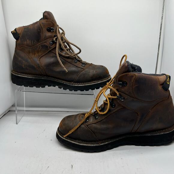 Carhartt Boots Mens 9 Brown Safety Toe Leather Work Thinsulate Insulation